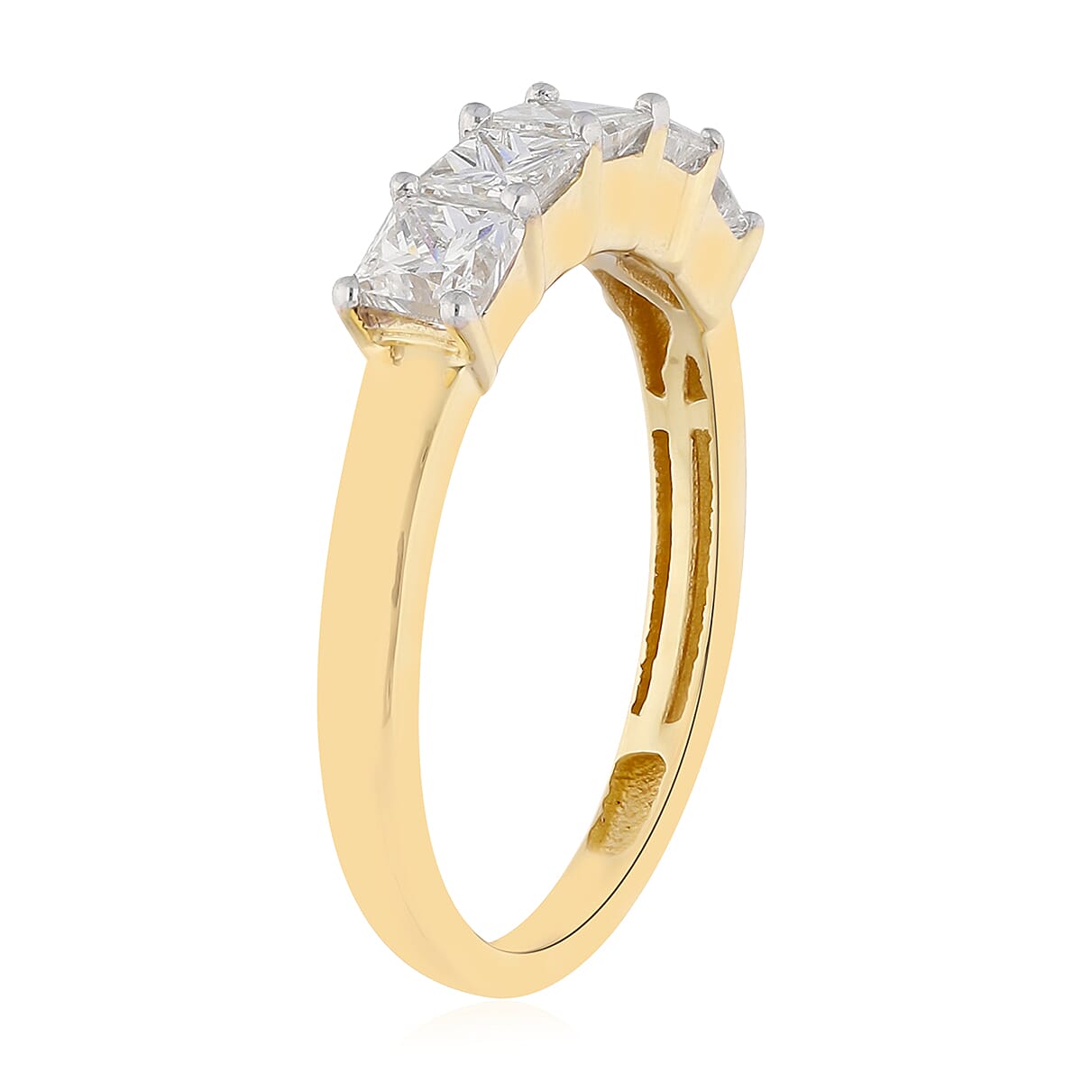 ILIANA 18K Yellow Gold IGI Certified Diamond (SI/G-H) 5-Stone Ring  1.00 Ct.