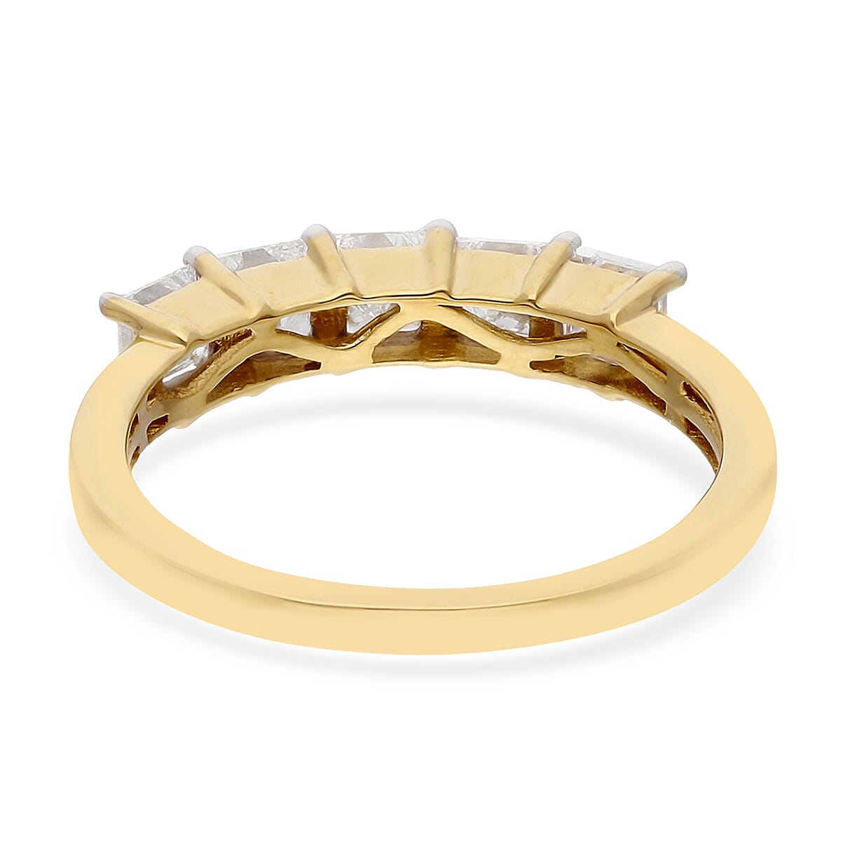 ILIANA 18K Yellow Gold IGI Certified Diamond (SI/G-H) 5-Stone Ring  1.00 Ct.