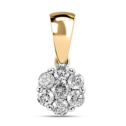 9K Yellow Gold SGL Certified Diamond (I3/G-H) Pendant 0.50 Ct.