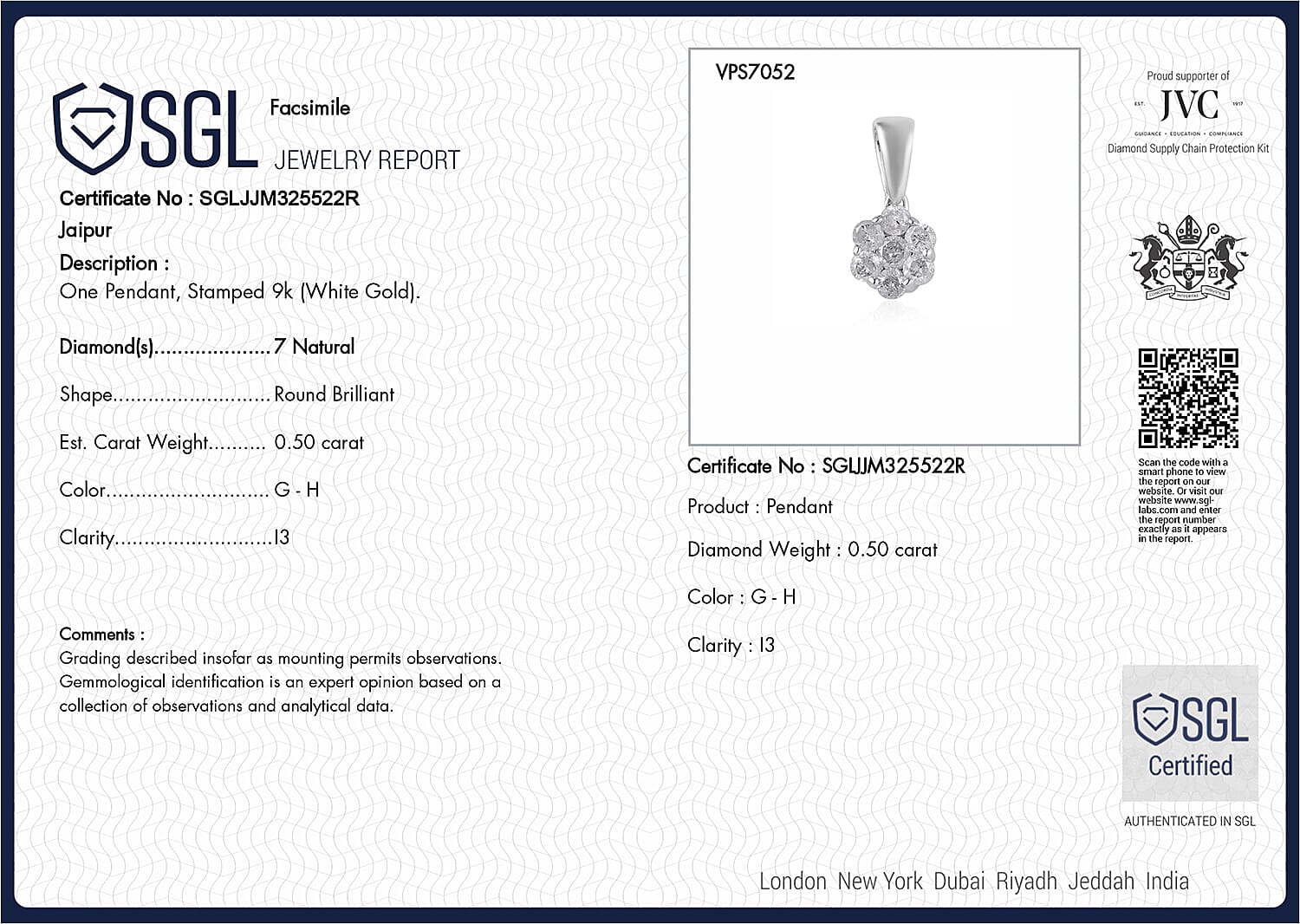 Sgl certification for on sale diamonds