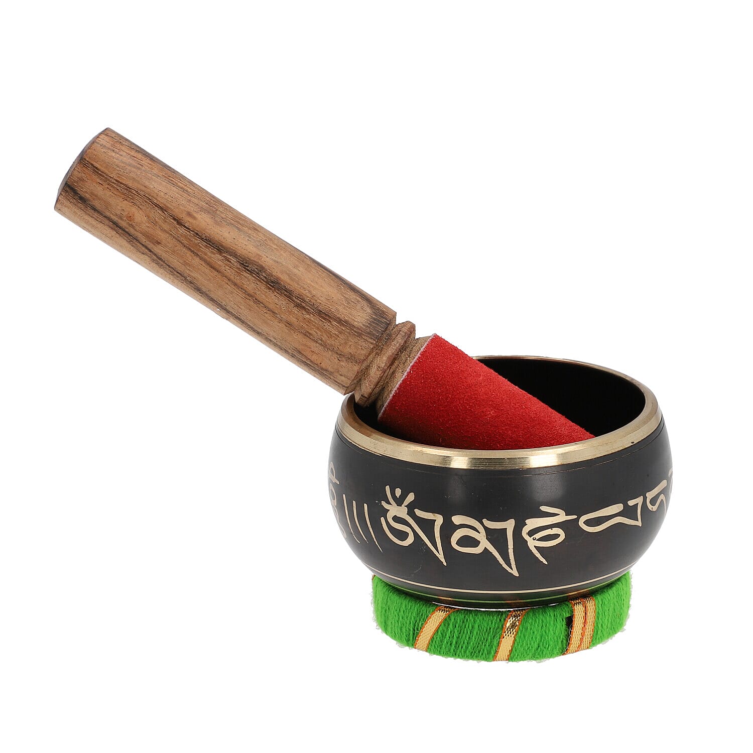Tibetan Singing Bowl Musical Instrument for Meditation with Stick ( STICK-19X2.5 CM, BOWL 5x6X9 CM )