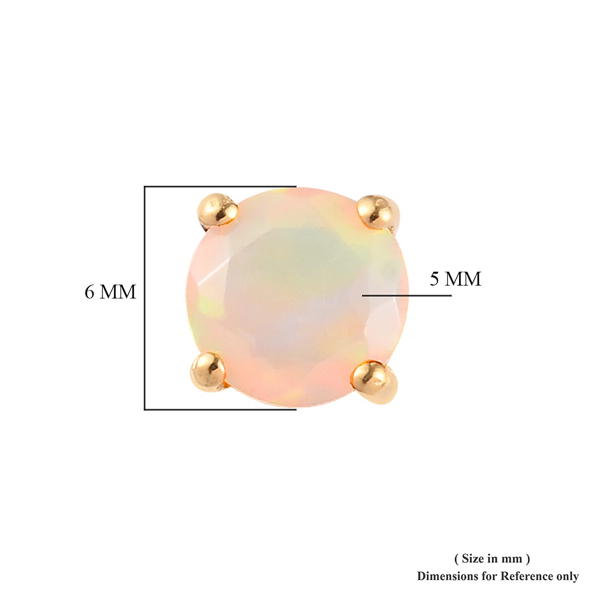 Ethiopian Welo Opal Stud Earrings in 14K Gold Overlay Sterling Silver 0.68 Ct.