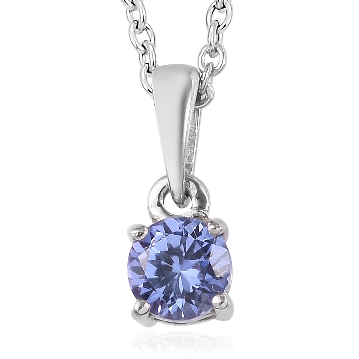 2 Piece Set - Tanzanite Pendant With Chain (Size 18) and Stud Earrings (with Push Back) in Platinum Overlay Sterling Silver 1.50 Ct.
