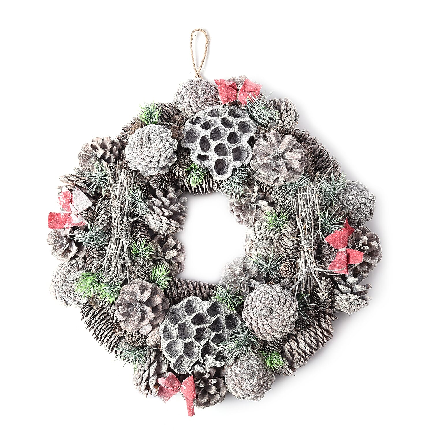 Christmas Wreath - Pinecone and Bow (Size 36x36cm)
