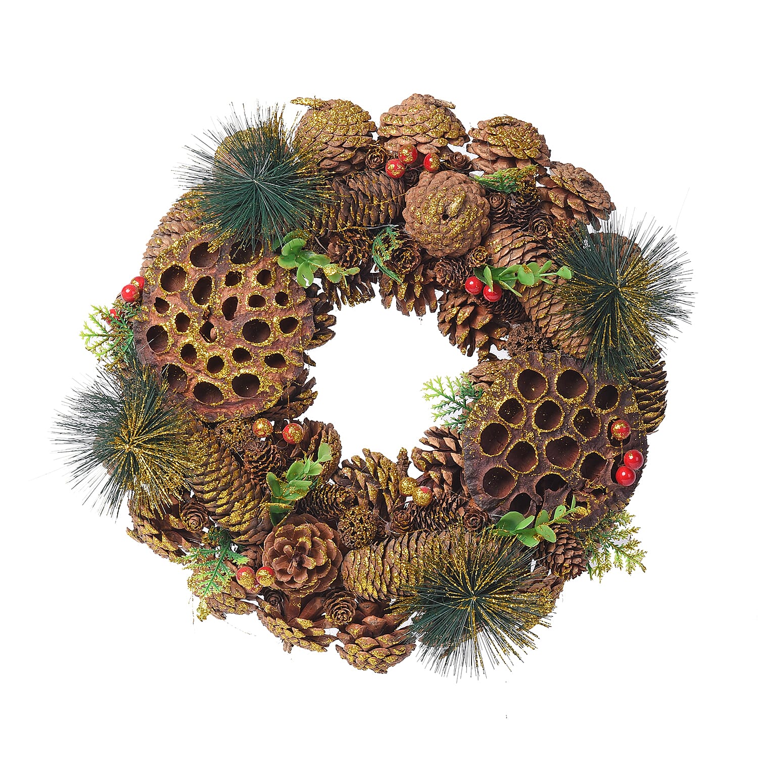 Christmas Wreath - Pinecone and Berries (Size 36x36cm)