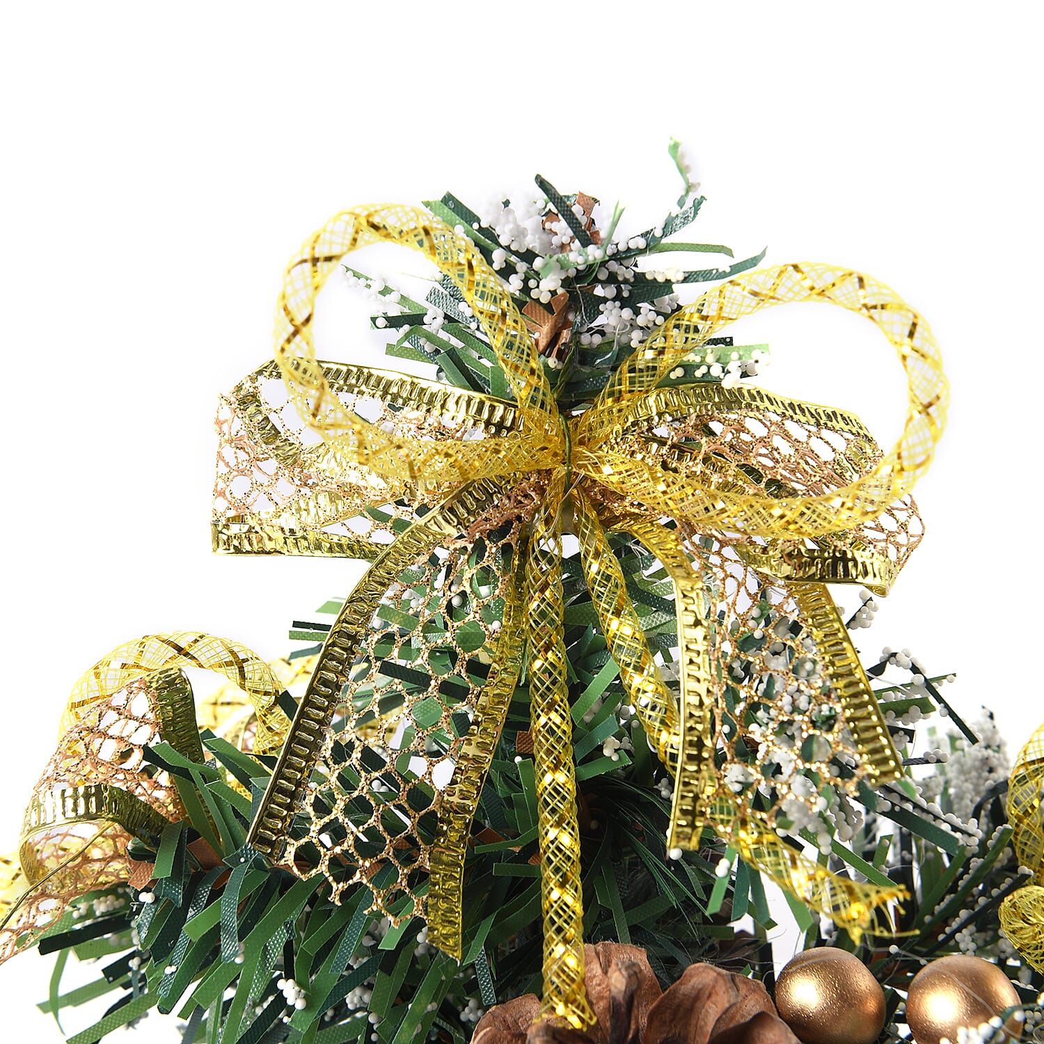 Mini Christmas Tree with Golden Bowknot (Size 23x6cm)