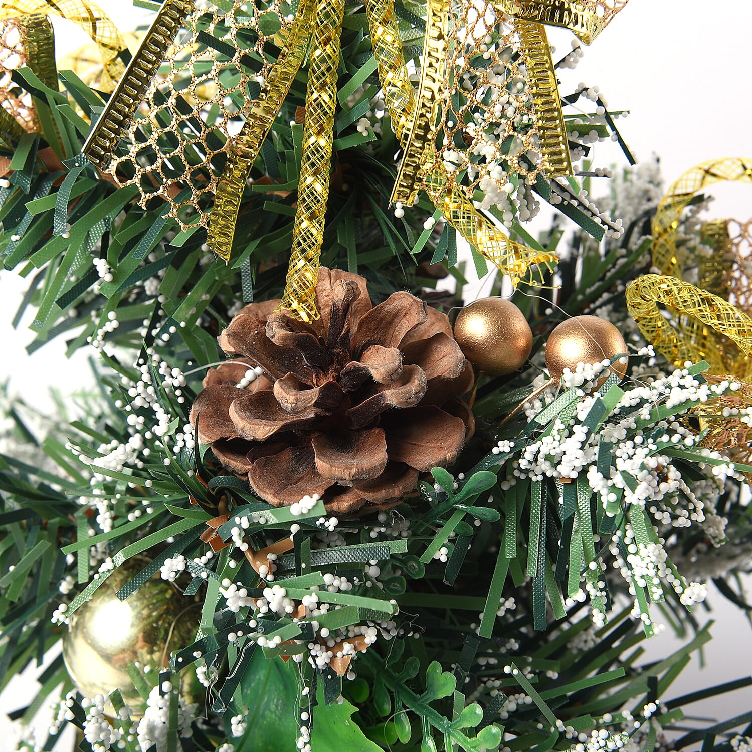 Mini Christmas Tree with Golden Bowknot (Size 23x6cm)