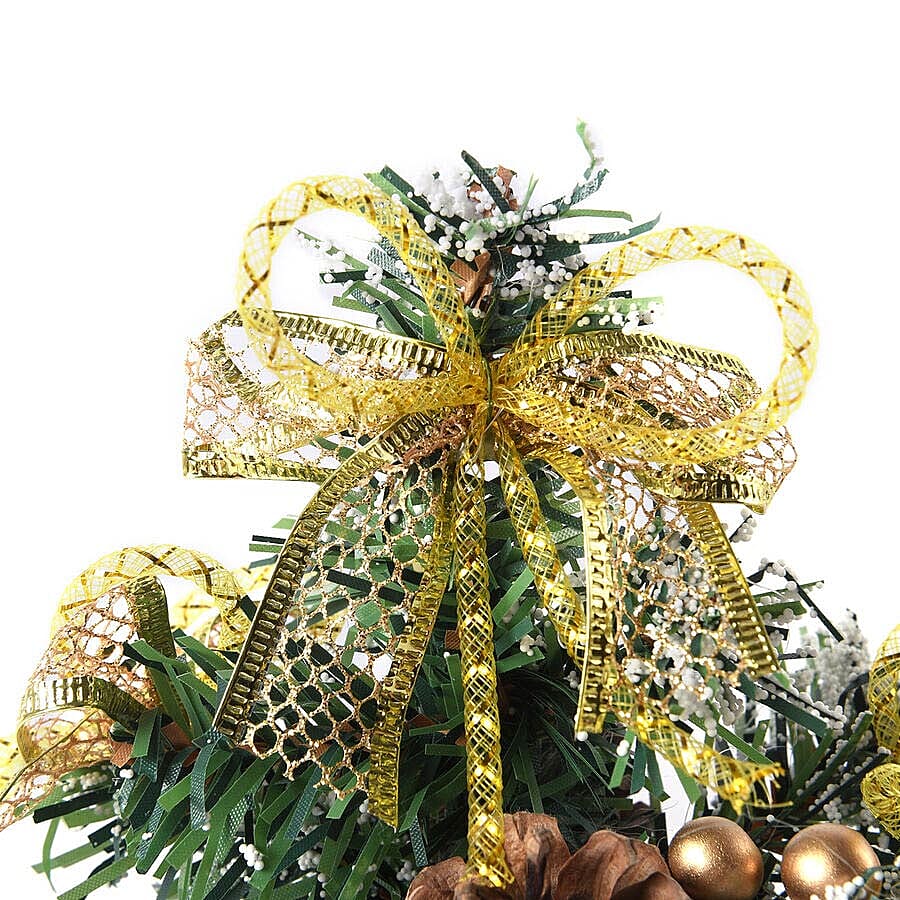 Mini Christmas Tree with Golden Bowknot (Size 23x6cm)