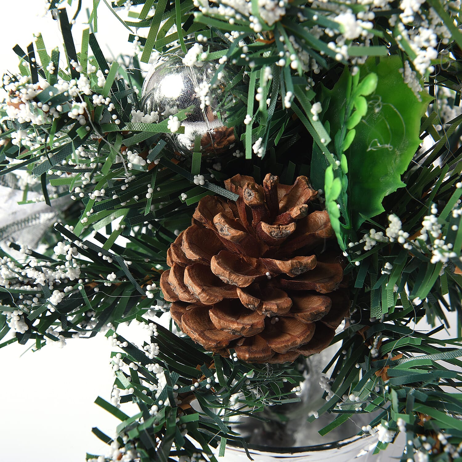 Mini Christmas Tree with Silver Bowknot (Size 23x6cm)