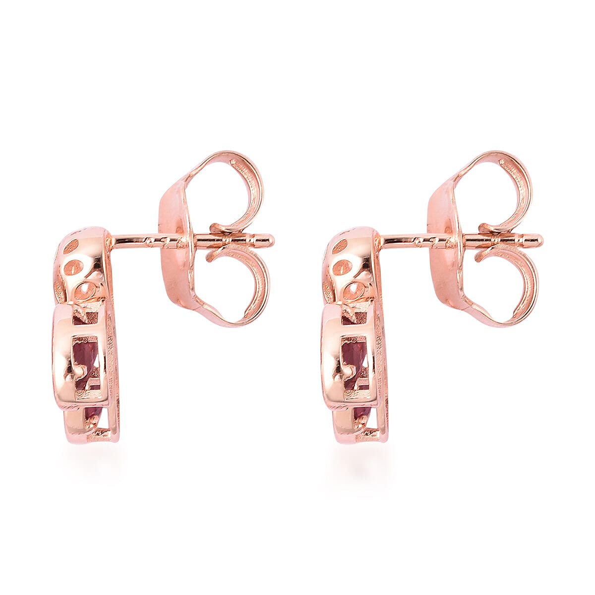 RACHEL GALLEY Misto Collection - AA African Ruby Earrings (with Push Back) in Rose Gold Overlay Sterling Silver 3.14 Ct.