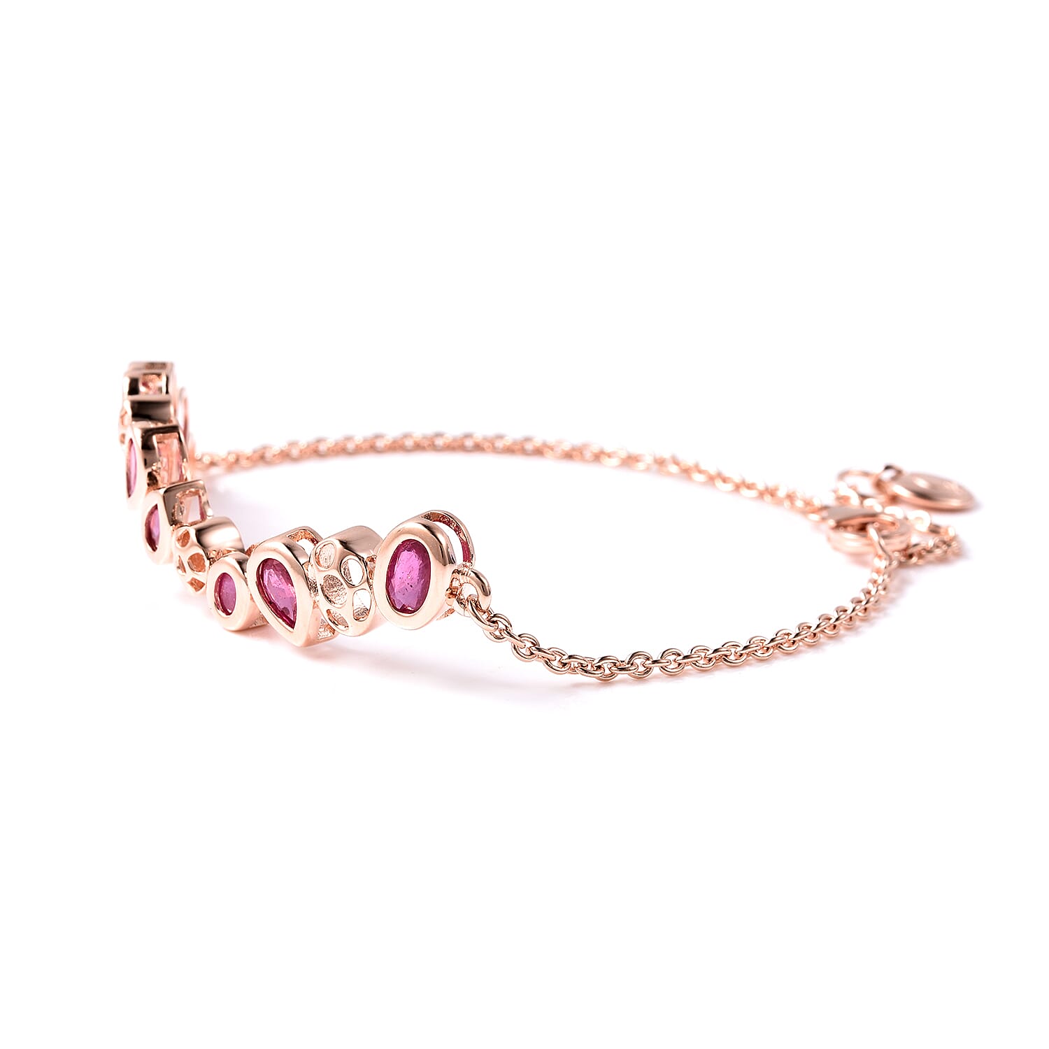 RACHEL GALLEY Misto Collection - African Ruby Bracelet (Size 8) in Rose Gold Overlay Sterling Silver 3.57 Ct.