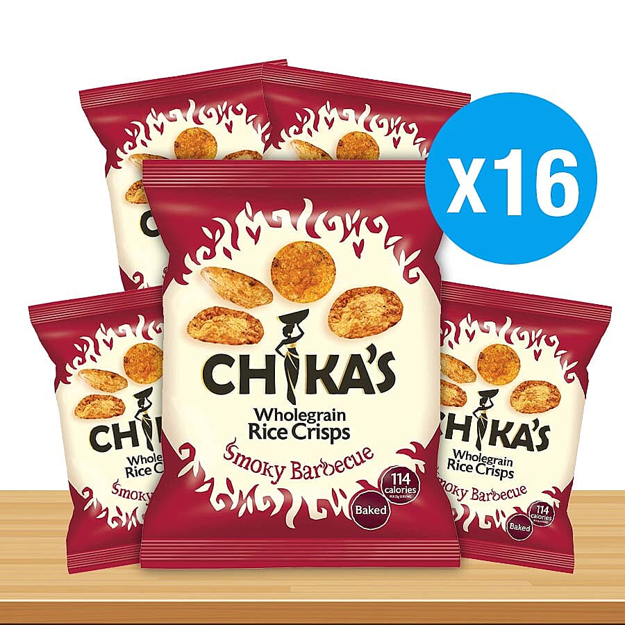 CHIKAS Smoky BBQ Rice Crisps, 16 x 25g