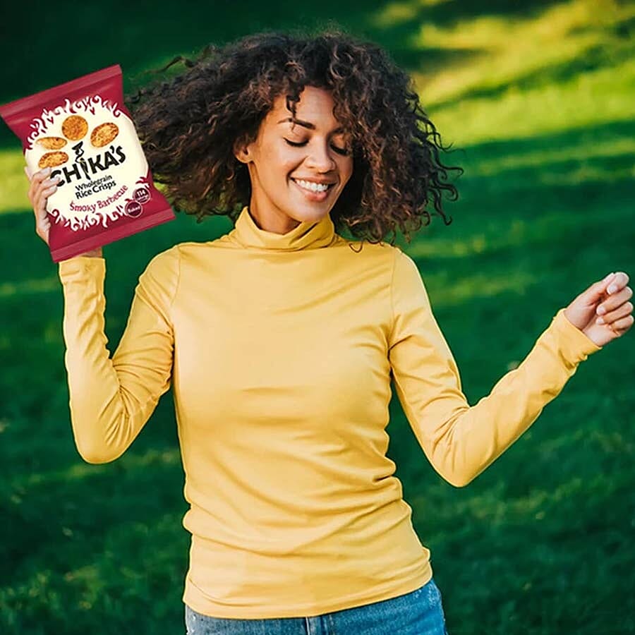 CHIKAS Smoky BBQ Rice Crisps, 16 x 25g