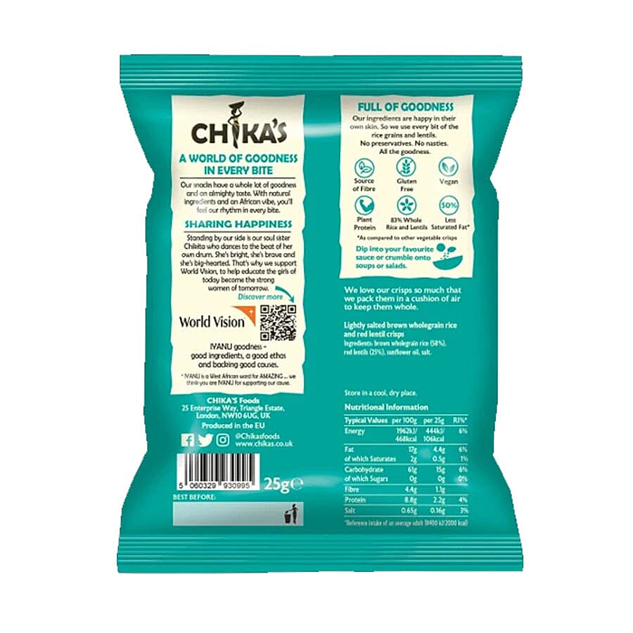 CHIKAS Lightly Salted Rice Crisps, 16 x 25g