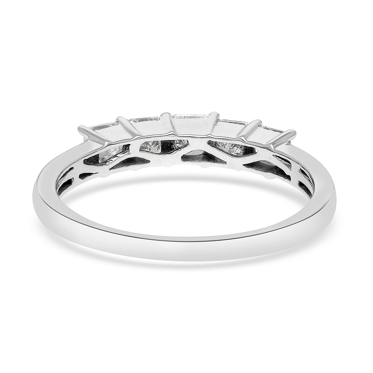 ILIANA 18K White Gold IGI Certified Diamond (SI/G-H) 5-Stone Ring 1.000  Ct.