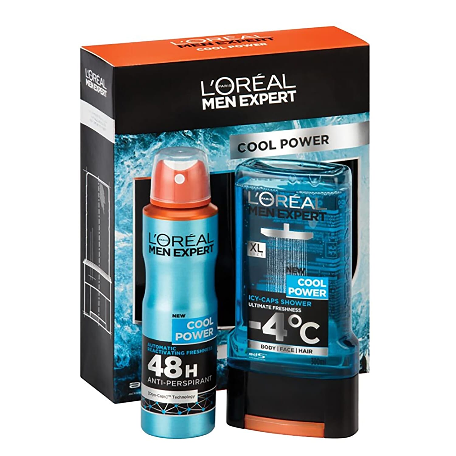 LOreal Cool Power (Includes Cool Power Shower Gel 300ml and Cool Power Anti-Perspirant 150ml)