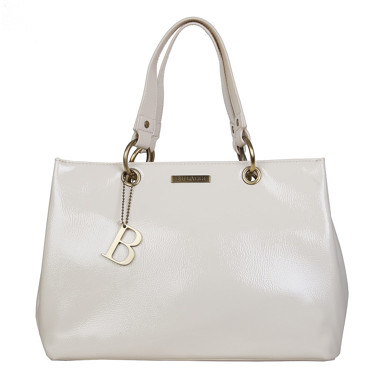 Bulaggi LILY White Shoulder Strap and Zipper Closure Shopping Bag 30x21x13cm