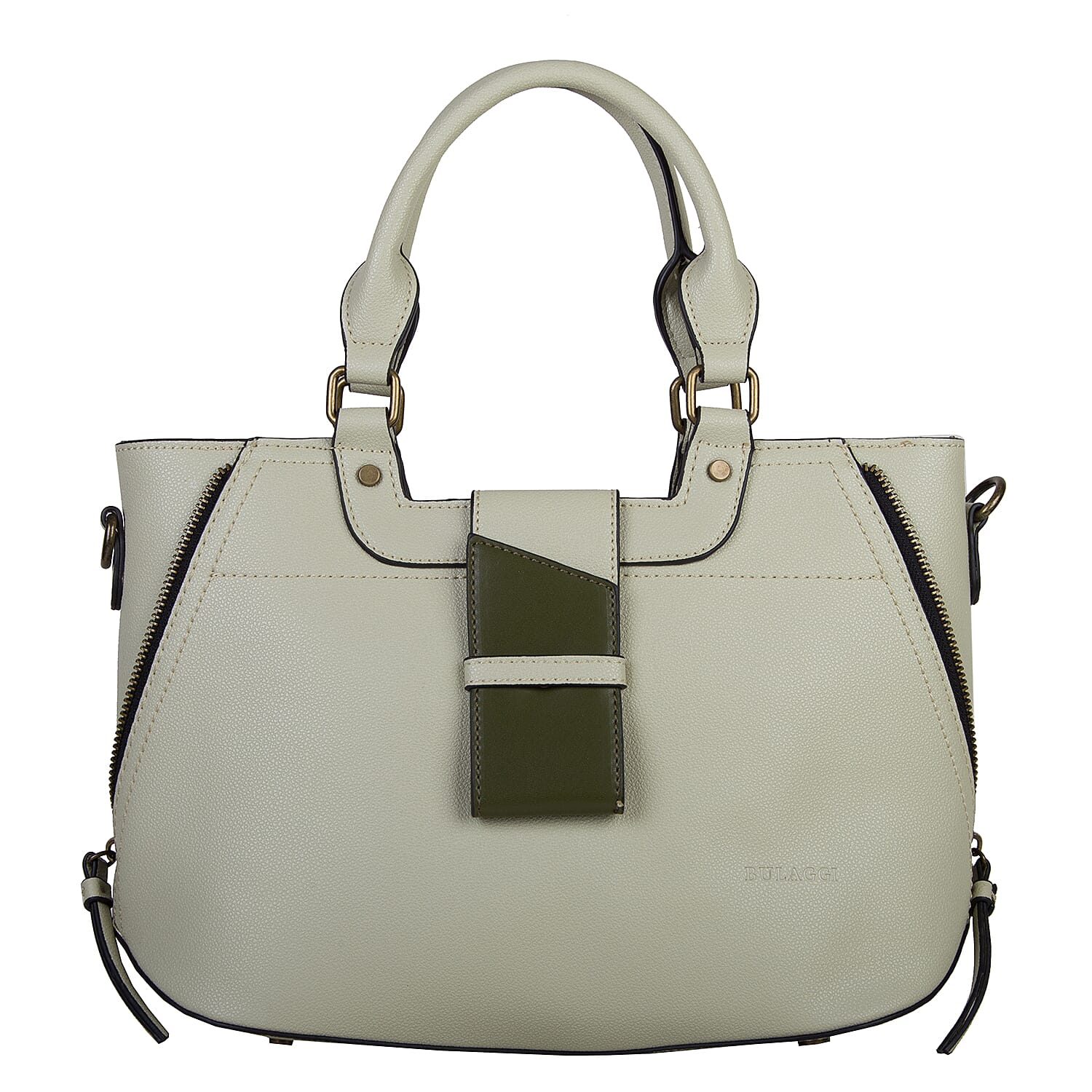 Bulaggi Collection - GOLDIE Handbag with Shoulder Strap and Zipper Closure (30x12x23cm) - Pastel Green