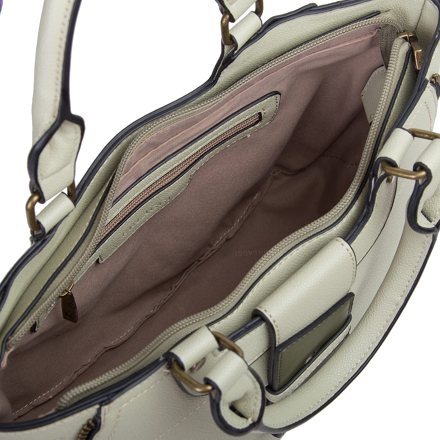 Bulaggi Collection - GOLDIE Handbag with Shoulder Strap and Zipper Closure (30x12x23cm) - Pastel Green