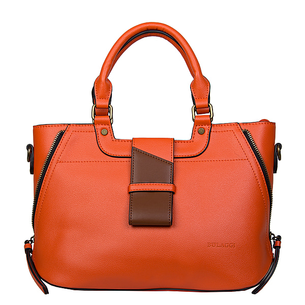 Bulaggi GOLDIE Orange Handbag with Shoulder Strap and Zipper Closure ...