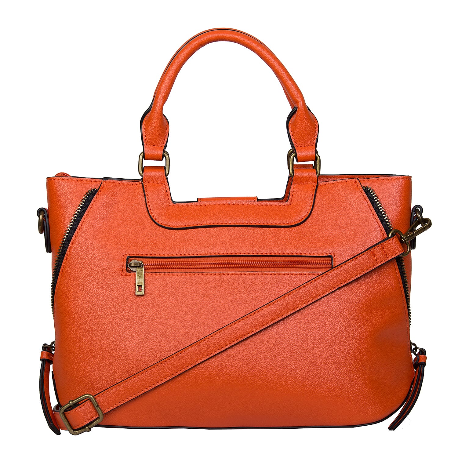Bulaggi Collection - GOLDIE Handbag with Shoulder Strap and Zipper Closure (30x12x23cm) - Orange