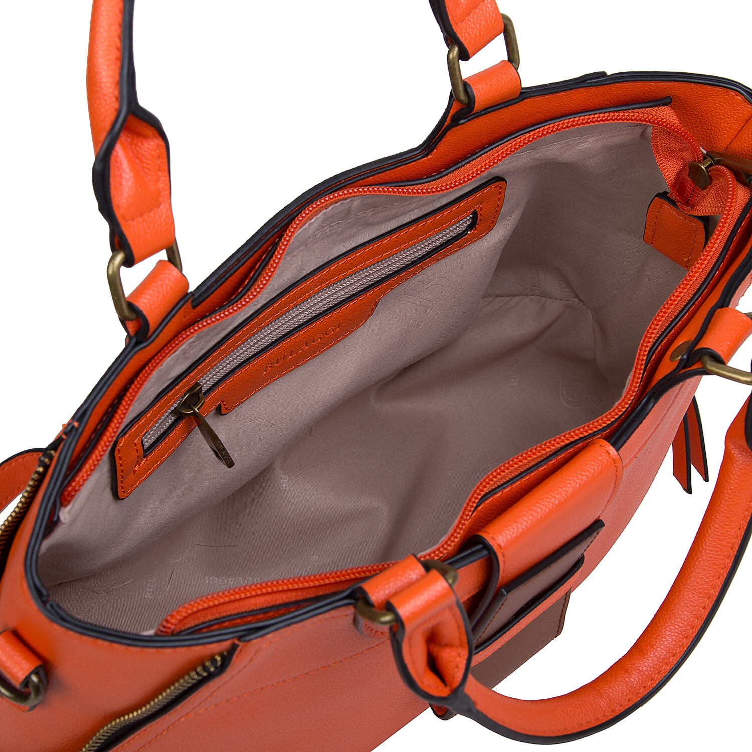 Bulaggi Collection - GOLDIE Handbag with Shoulder Strap and Zipper Closure (30x12x23cm) - Orange