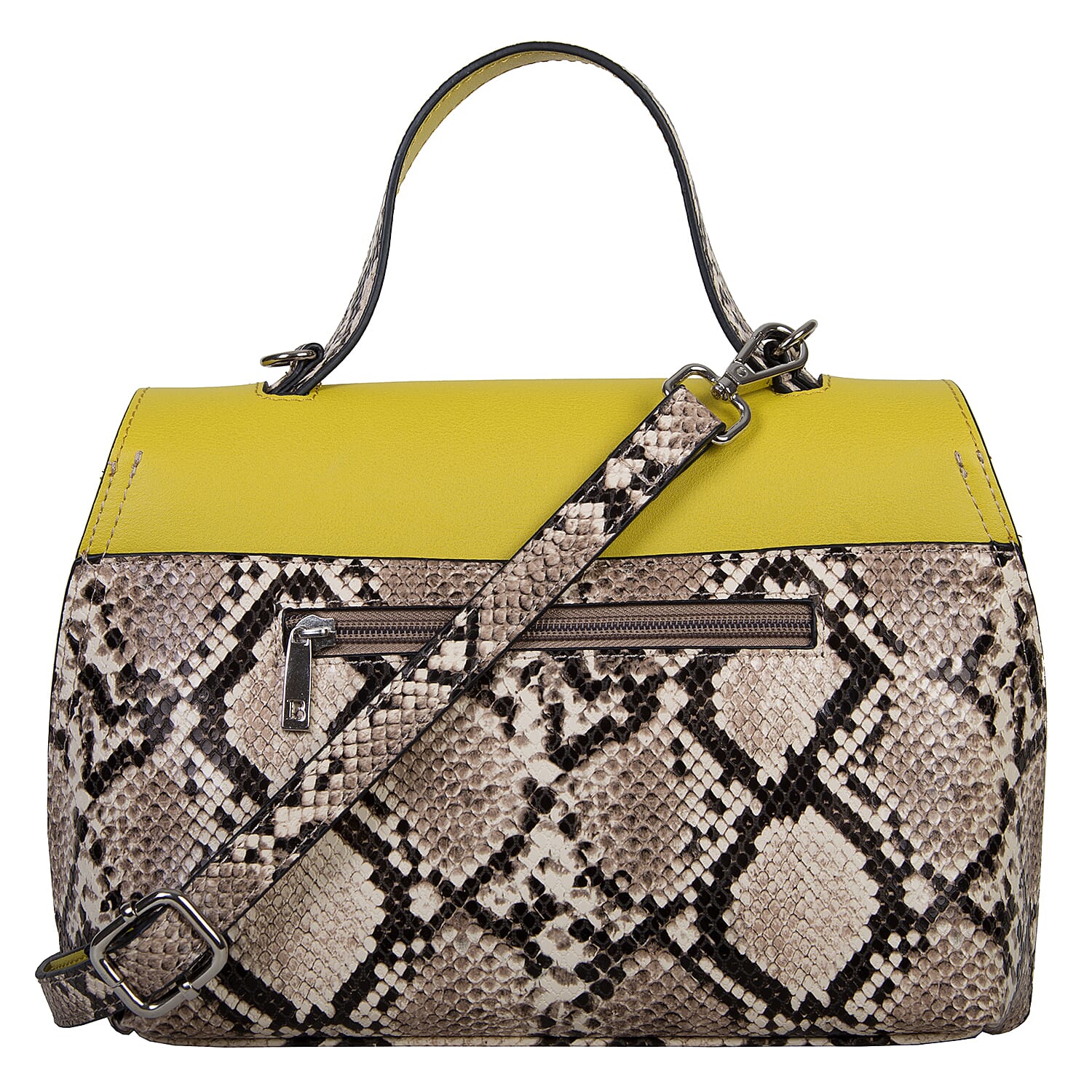 Bulaggi Collection - MONA Flap Handbag in Snake Print (24x09x20cm) - Lime