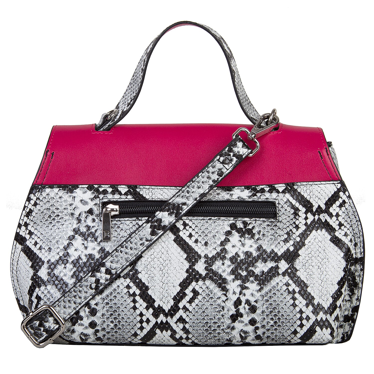 Bulaggi Collection - MONA Flap Handbag in Snake Print (24x09x20cm) - Fuschia
