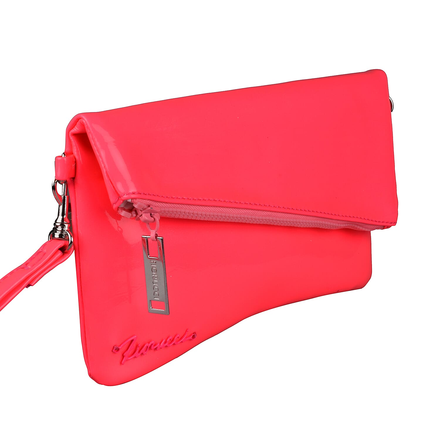 FIORUCCI Wristlet Pouch with Removable Shoulder Strap (Size 22x12 Cm) - Pink