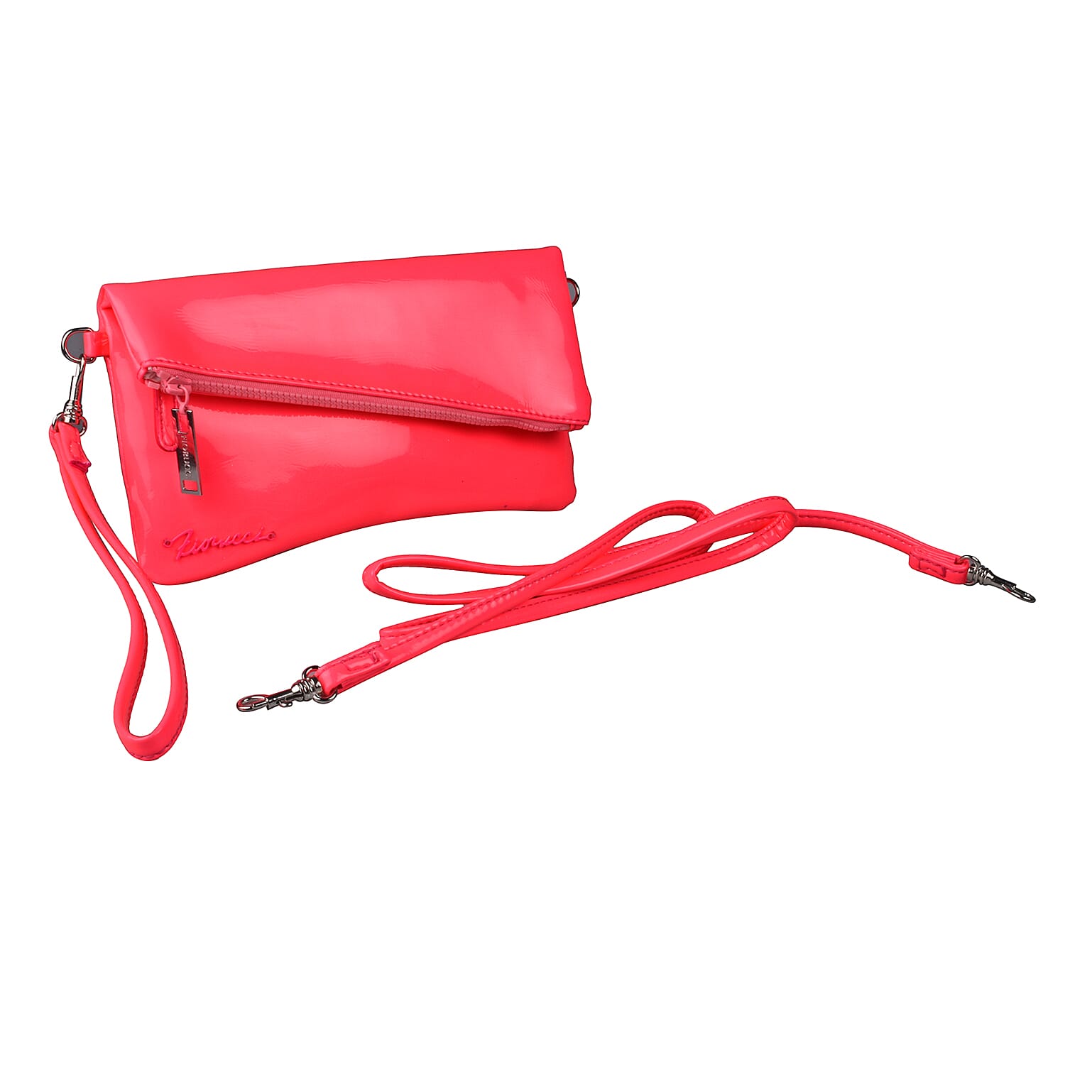 FIORUCCI Wristlet Pouch with Removable Shoulder Strap (Size 22x12 Cm) - Pink