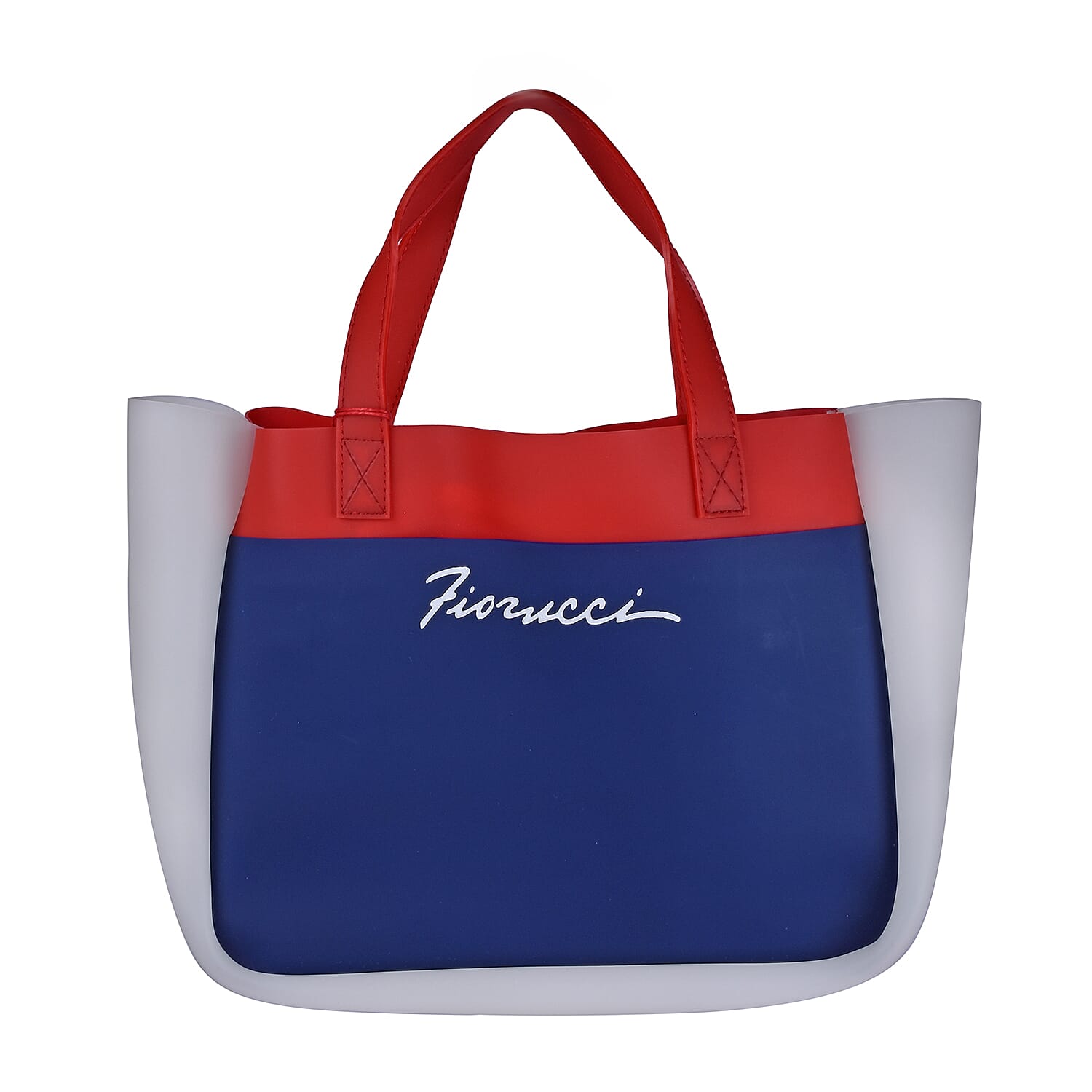 FIORUCCI Elegant Shopping Bag with Printed Logo and Double Handle (Size 24x12x21 Cm) - Red, Blue and White