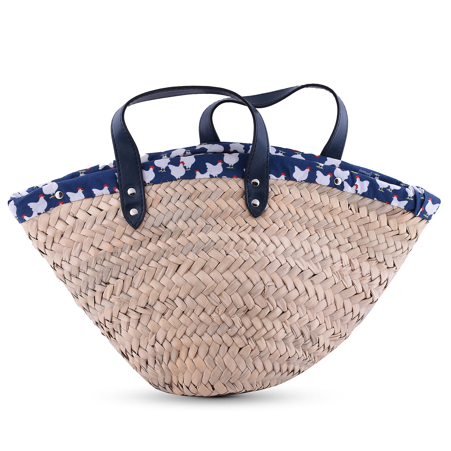 FIORUCCI Large Shopper Tote Bag with Logo (Size 18x11x17 Cm) - Blue and Cream