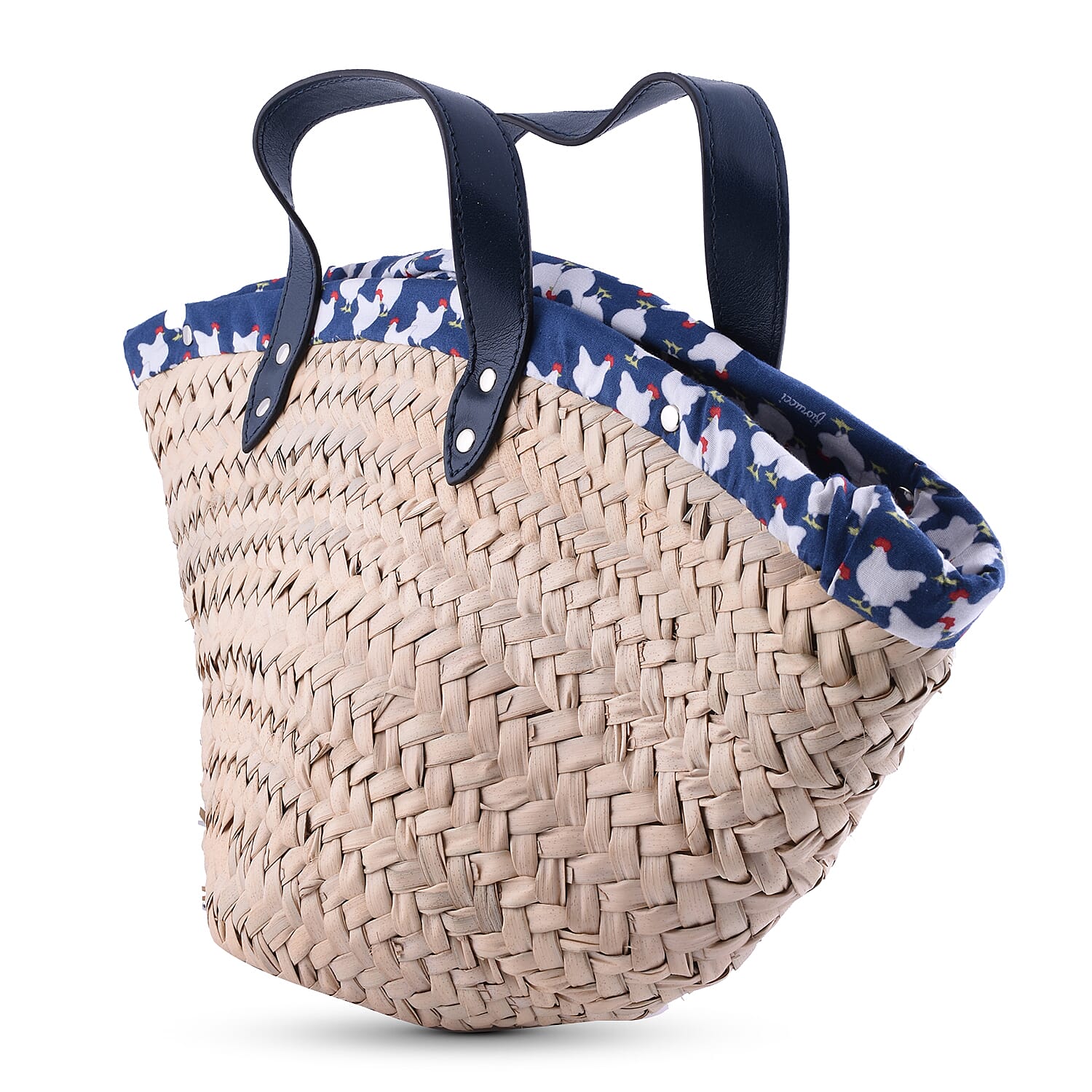 FIORUCCI Large Shopper Tote Bag with Logo (Size 18x11x17 Cm) - Blue and Cream