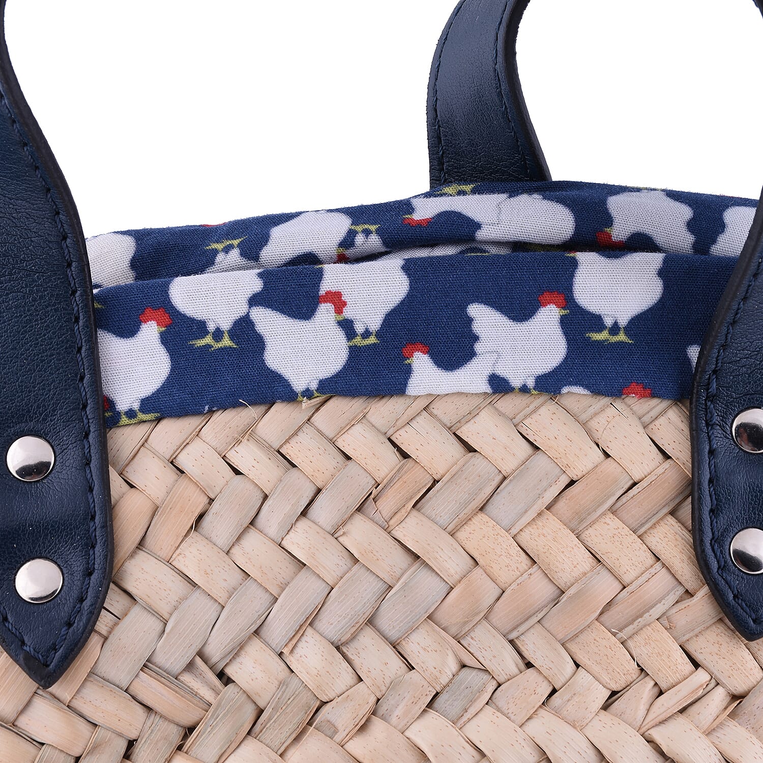 FIORUCCI Large Shopper Tote Bag with Logo (Size 18x11x17 Cm) - Blue and Cream