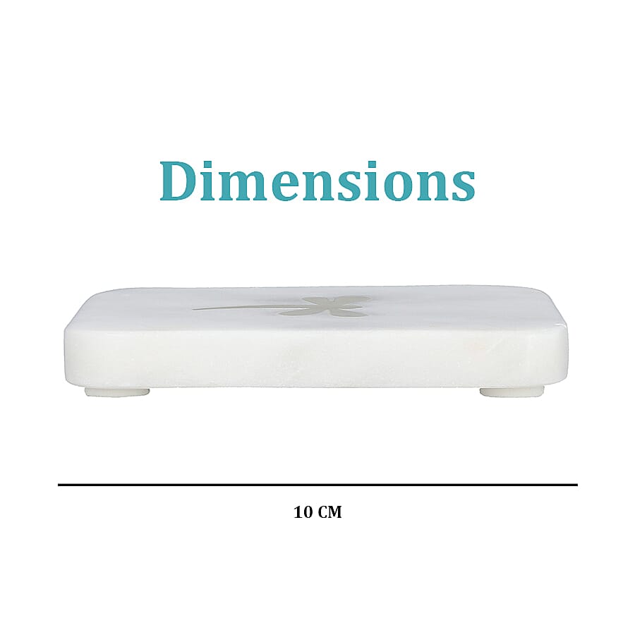 NAKKASHI - Set of 4 - Square Marble Coasters with Brass Inlay (Size 10 cm)