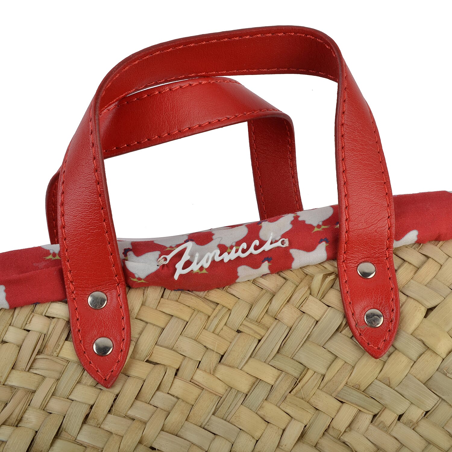 FIORUCCI Large Shopper Tote Bag with Logo (Size 18x11x17 Cm) - Red and Cream