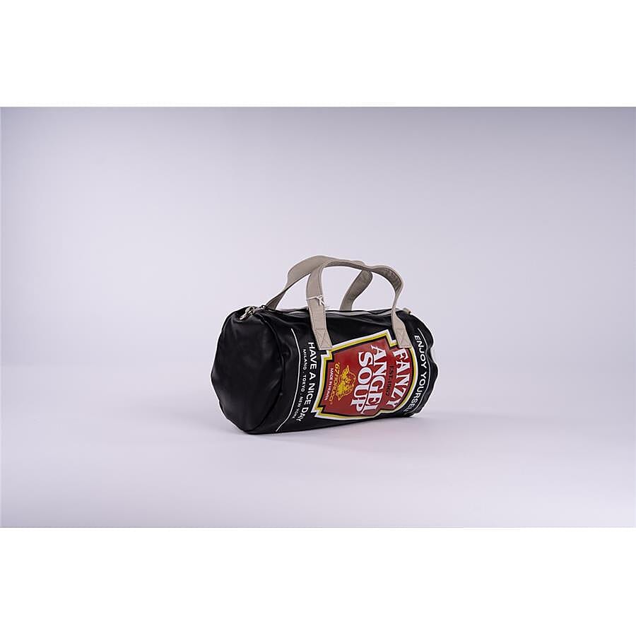 FIORUCCI Multi Colour Duffle Bag with Zipper Closure and Detachable Adjustable Shoulder Strap (Size 34x21 Cm) - Black