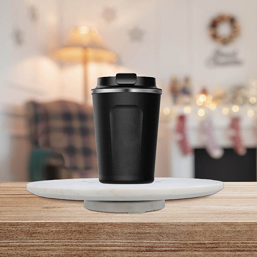 NAKKASHI - Round Marble Lazy Susan Tray with Abalone Inlay Butterfly Motif