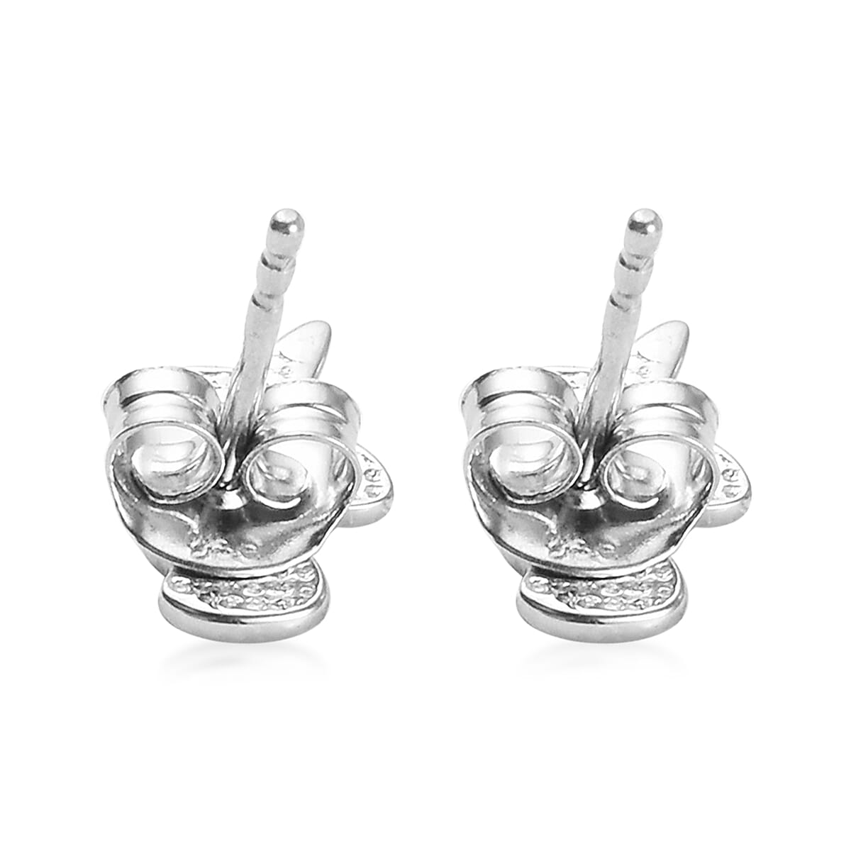 Platinum Overlay Sterling Silver Enamelled Unicorn Stud Earrings (with Push Back)