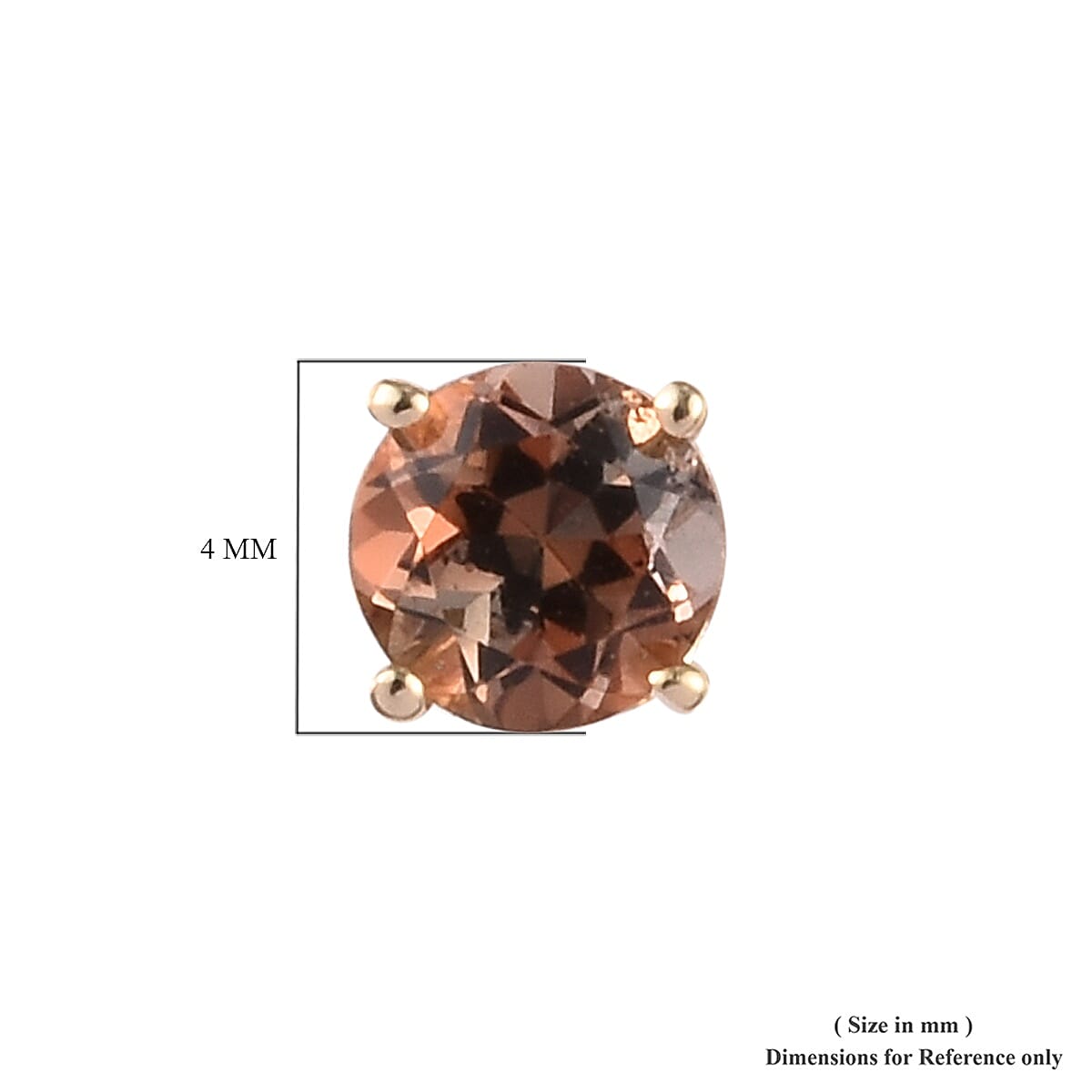 9K Yellow Gold AA Brazilian Andalusite Stud Earrings (with Push Back) 0.55 Ct.