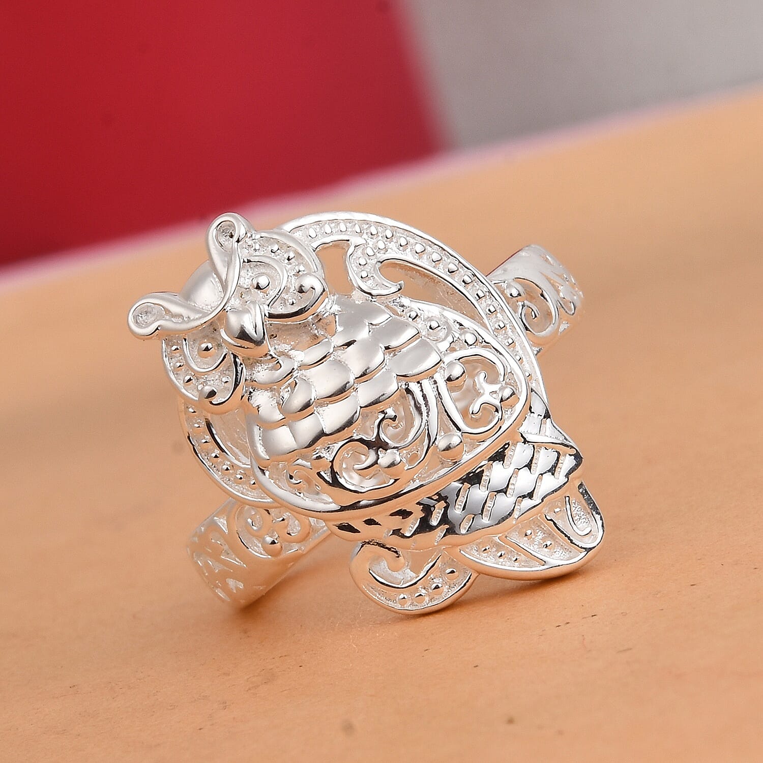 Sterling Silver Owl Ring, Silver wt 4.80 Gms