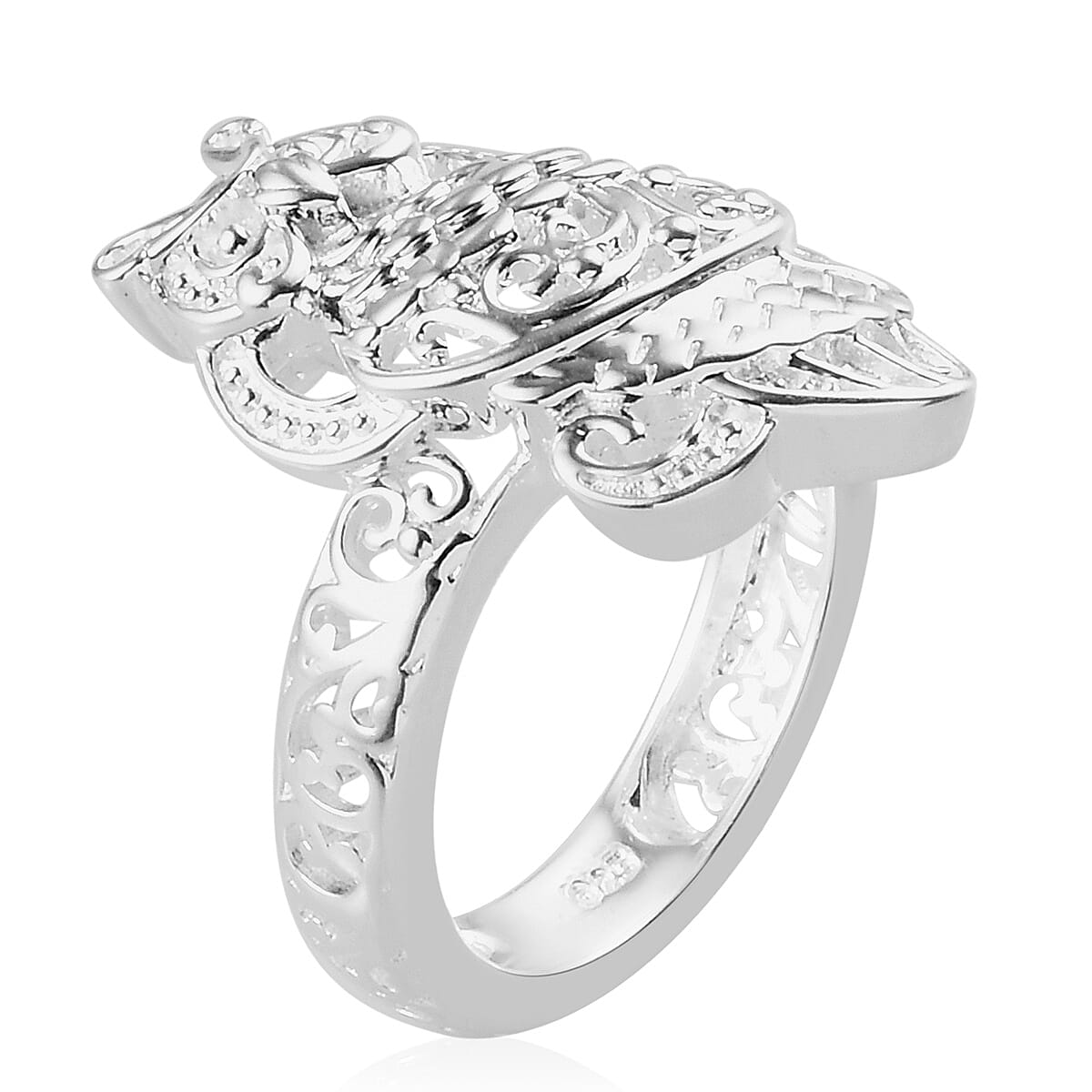 Sterling Silver Owl Ring, Silver wt 4.80 Gms