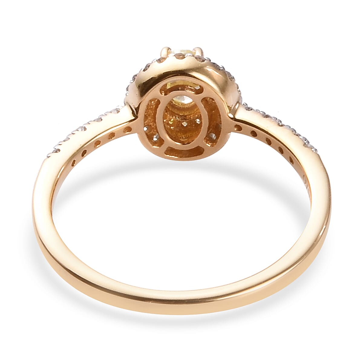 14K Yellow Gold Natural Yellow Diamond and White Diamond Ring 0.50 Ct.