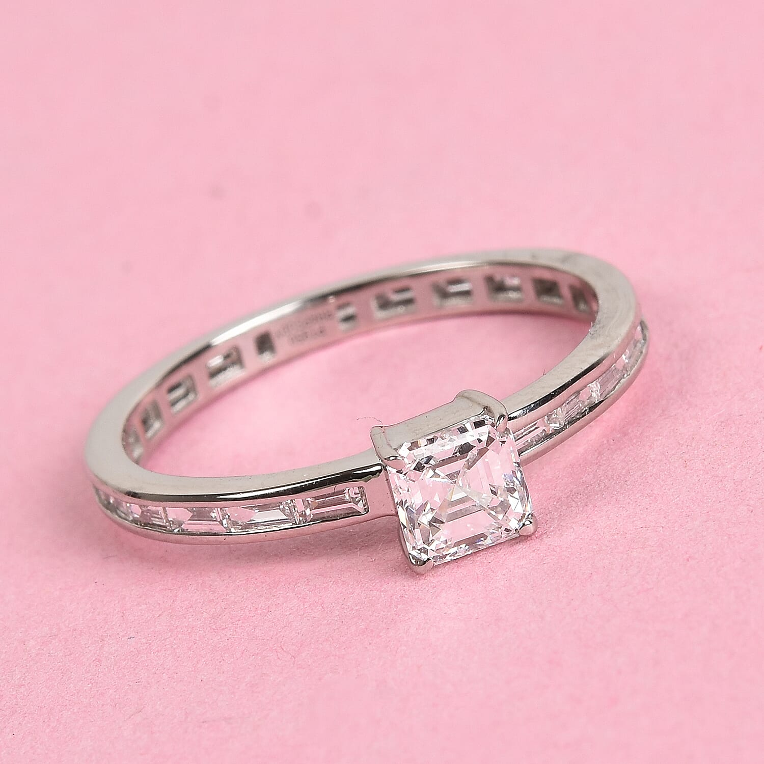 RHAPSODY 950 Platinum Asscher Cut IGI Certified Diamond (VS/E-F) Ring 1.00 Ct.