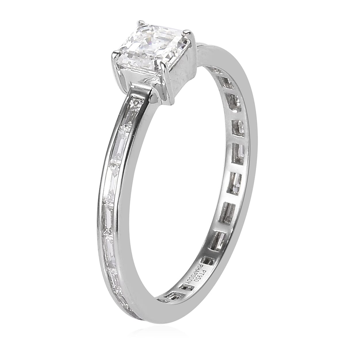 RHAPSODY 950 Platinum Asscher Cut IGI Certified Diamond (VS/E-F) Ring 1.00 Ct.