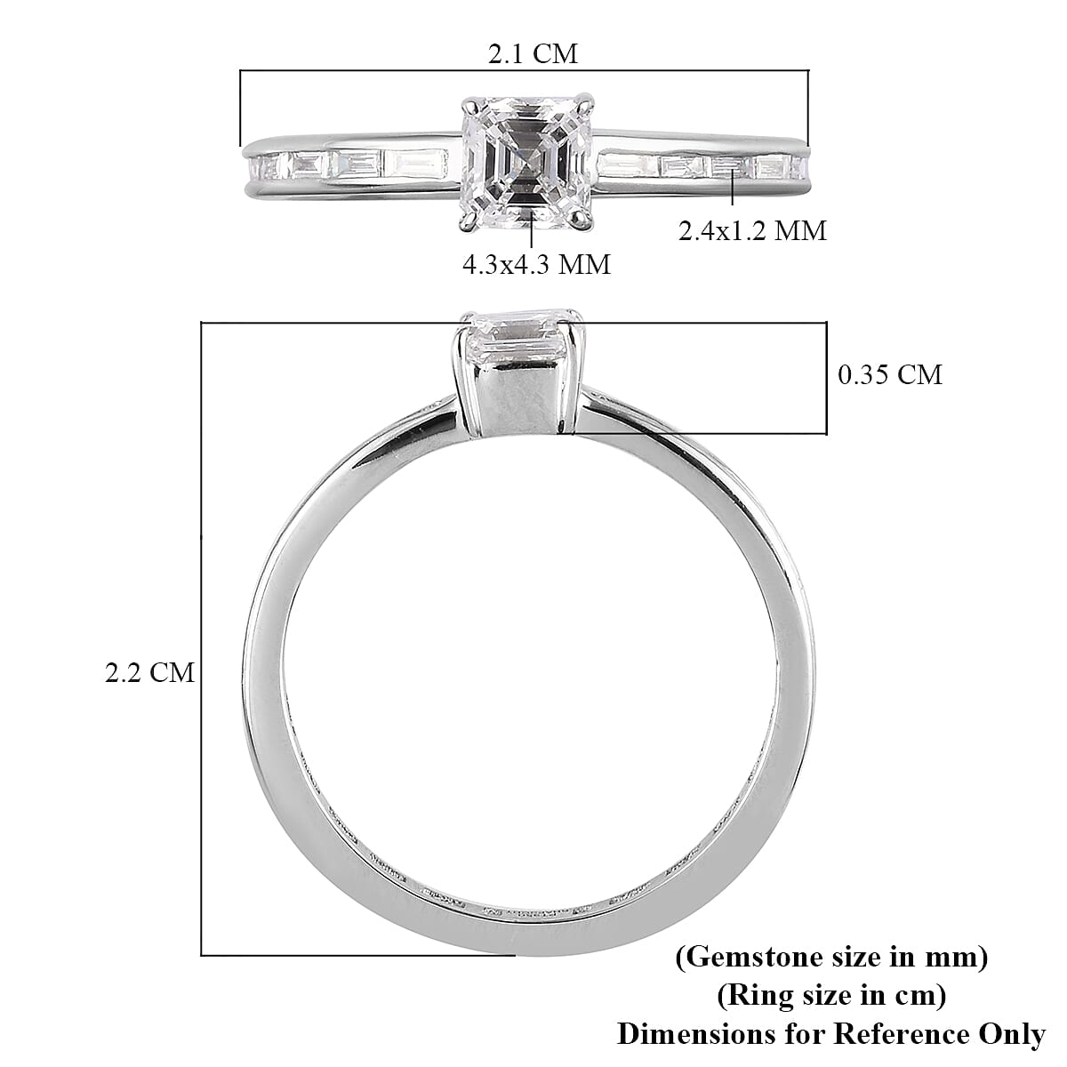 RHAPSODY 950 Platinum Asscher Cut IGI Certified Diamond (VS/E-F) Ring 1.00 Ct.