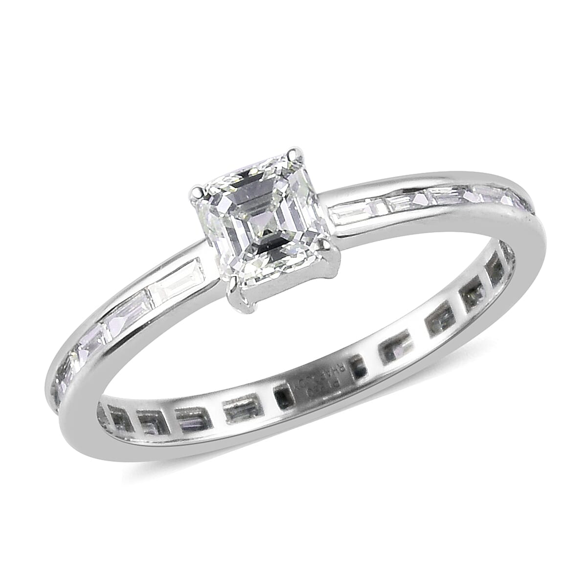 RHAPSODY 950 Platinum Asscher Cut IGI Certified Diamond (VS/E-F) Ring 1.00 Ct.