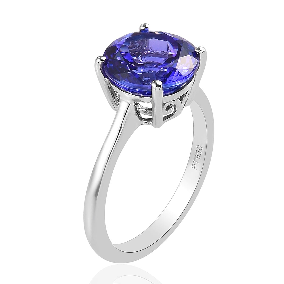 RHAPSODY 950 Platinum AAAA Tanzanite Solitaire Ring 3.50 Ct.