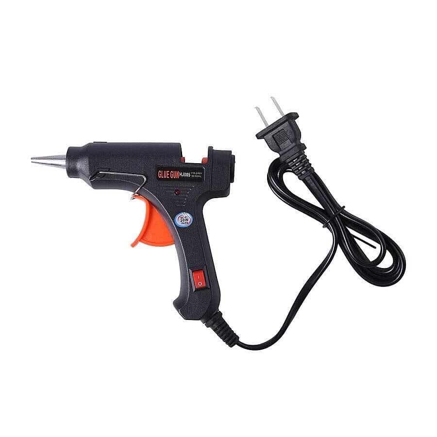 20 Watt Hot Melt Glue Gun Kit with 30pcs Glue Sticks for School DIY Art & Craft Projects and Home Quick Repairs (Size 13x11x3cm) - Black