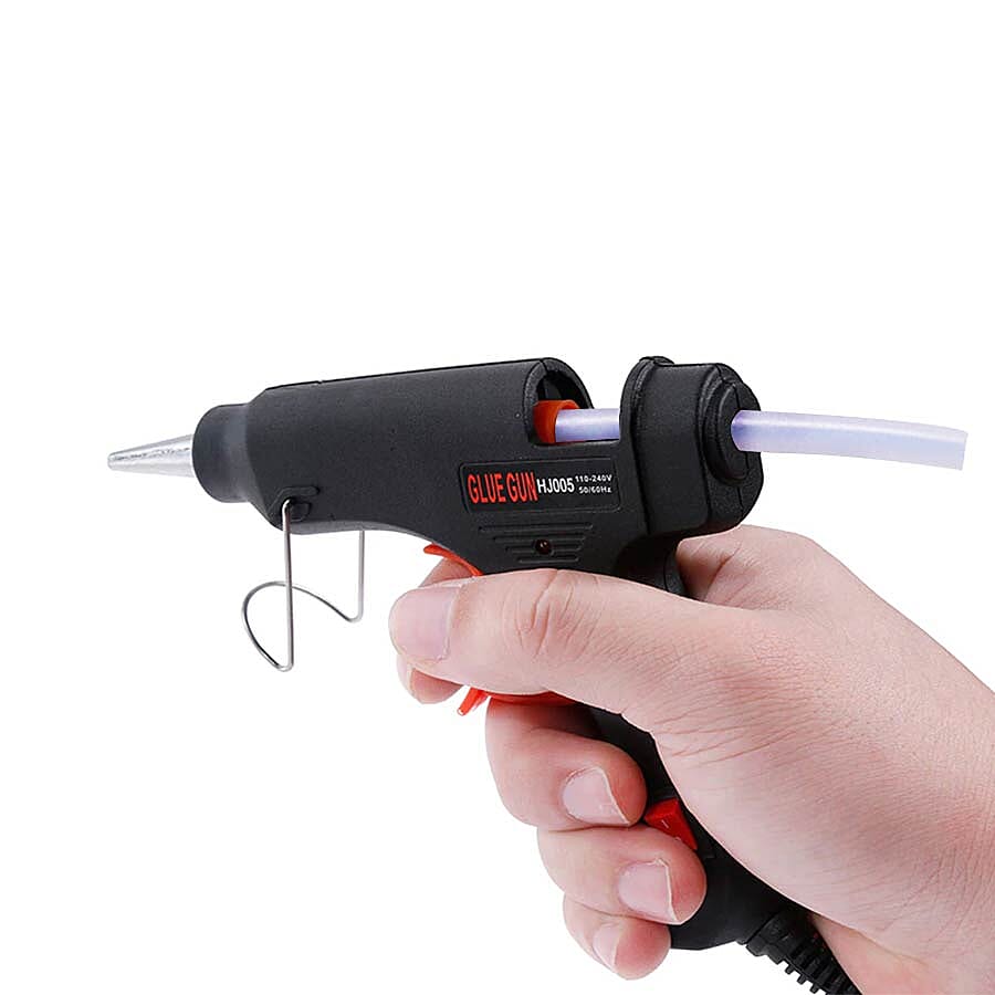 20 Watt Hot Melt Glue Gun Kit with 30pcs Glue Sticks for School DIY Art & Craft Projects and Home Quick Repairs (Size 13x11x3cm) - Black